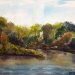"Grand Colours at Brant Conservation" 8x10 watercolour mounted on birch panel ($216) NOW 172$