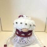 8" Sock Gnome Red and White with White Braids ($25)
